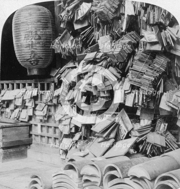 A bundle of buddhist prayers, China, 1896.  Artist: Underwood & Underwood