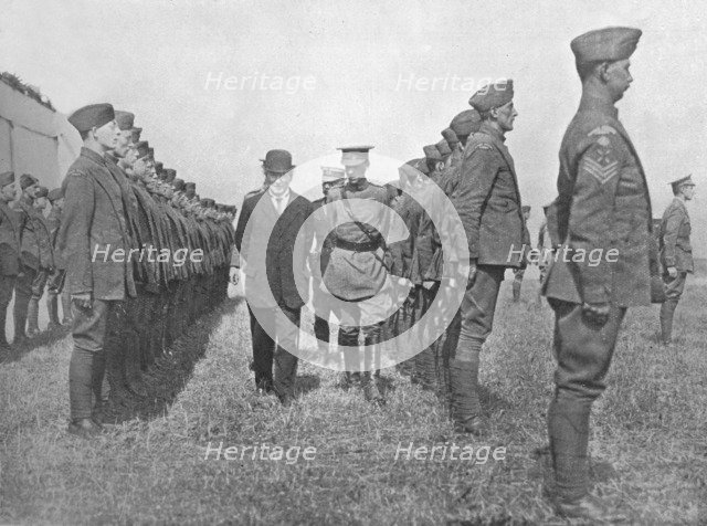'Mr. Asquith inspecting the Royal Flying Corps', 1915. Artist: Unknown.