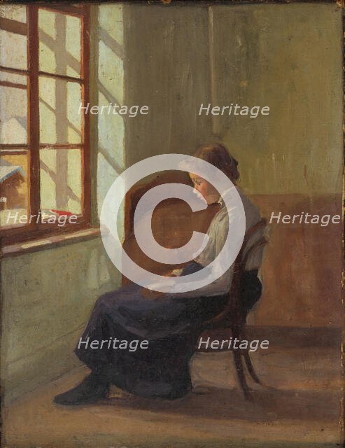 Woman Reading at the Window, around 1905. Creator: Eduard Putra.