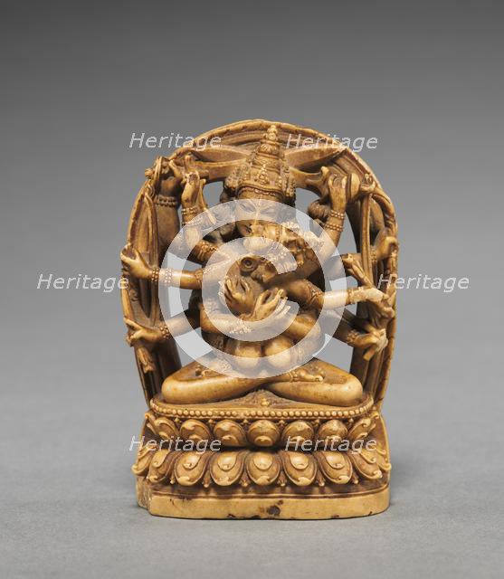 Manjusri with his Sakti, c. 1100s. Creator: Unknown.