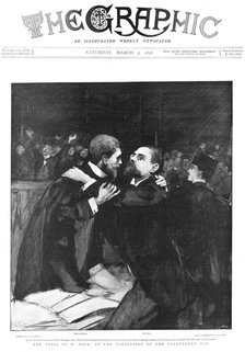 Trial of Emile Zola, French author, 1898. Artist: Unknown