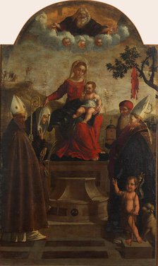 Virgin and Child between Saints  , 1540. Creator: Caroto, Giovan Francesco (c. 1480-1555).