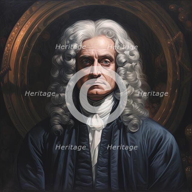 AI Image - Portrait of Isaac Newton, 1680s, (2023).  Creator: Heritage Images.
