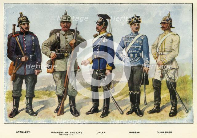 'Types of the German Army', 1919. Creator: Richard Simkin.