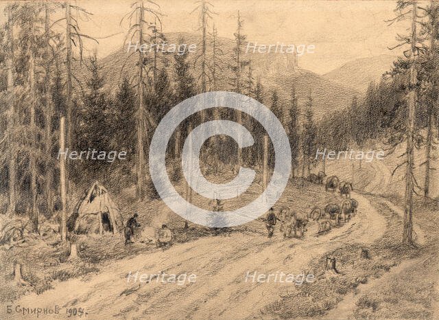The Great Siberian Road through the Ural Mountains, 1904. Creator: Boris Vasilievich Smirnov.