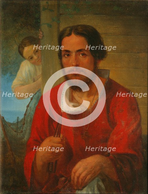 Fisherman. Artist: Zakharov (Chechenets), Pyotr Zakharovich (1816-1846)