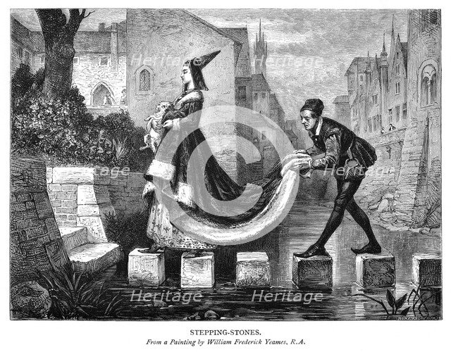 'Stepping Stones', c19th century.Artist: George Butterworth