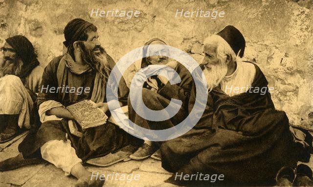 'Jerusalem - Jews at the Wailing Wall', c1918-c1939. Creator: Unknown.