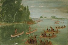 Canoe Race Near Sault Ste. Marie, 1836-1837. Creator: George Catlin.