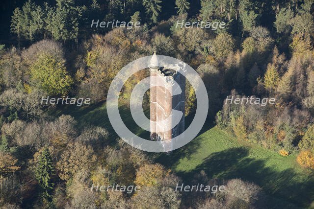 King Alfred's Tower, commemorative tower, built 1766, in Stourhead park, Somerset, 2017. Creator: Damian Grady.