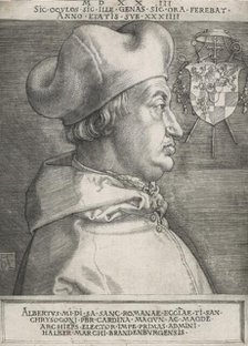 Cardinal Albrecht of Brandenburg (The large cardinal), 1523. Creator: Albrecht Durer.