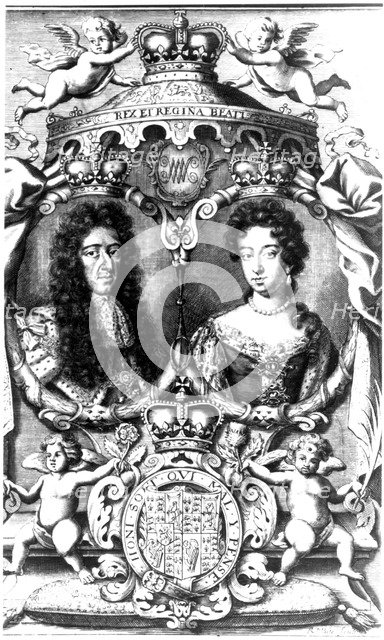 William III and Mary II. Artist: R White