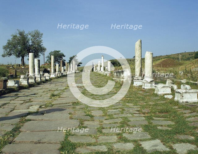The Via Sacra (Sacred Way) from Pergamon to Asclepeium, Turkey, 1999. Creator: Unknown.