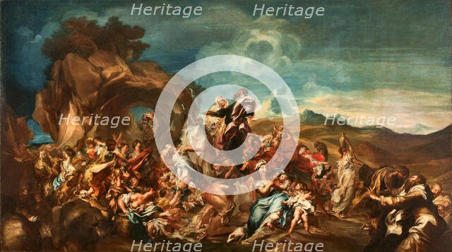 Moses striking the Rock, End of 17th-Early 18th century. Creator: De Ferrari, Gregorio (1647-1726).