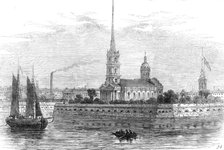 The Citadel Church, St. Petersburg, where the late Emperor's body lay in state, 1881.  Creator: Unknown.