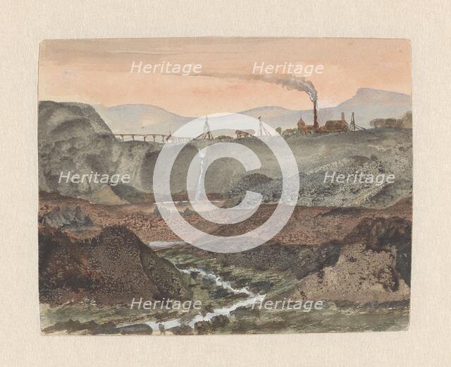 Landscape with factories in Montluçon, 1861. Creator: George Sand.