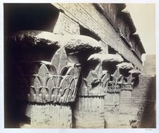 The capitals of the portico, Temple of Khnum, Esna, Egypt, 1862. Artist: Francis Bedford