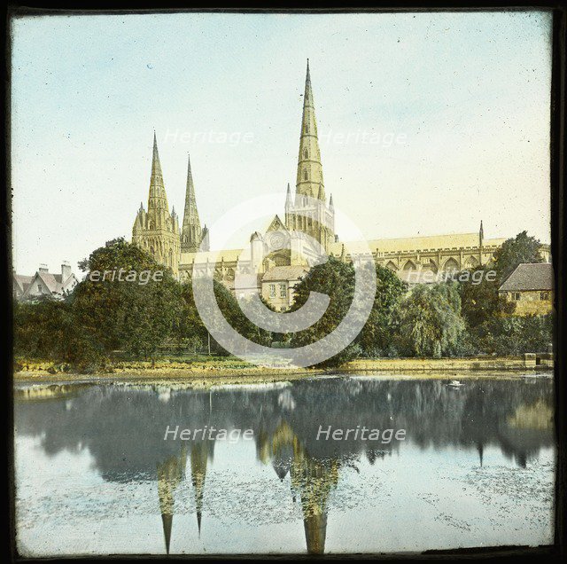 Lichfield Cathedral, Staffordshire, 1869. Artist: Unknown.
