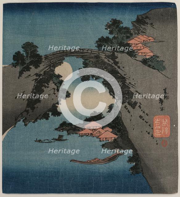 The Monkey Bridge, early 1830s. Creator: Katsushika Taito II (Japanese, active c. 1810-50s).
