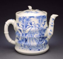Sencha Ewer or Export Teapot in the Form of Bamboo with Painting of the..., 2nd half of 19th century Creator: Unknown.