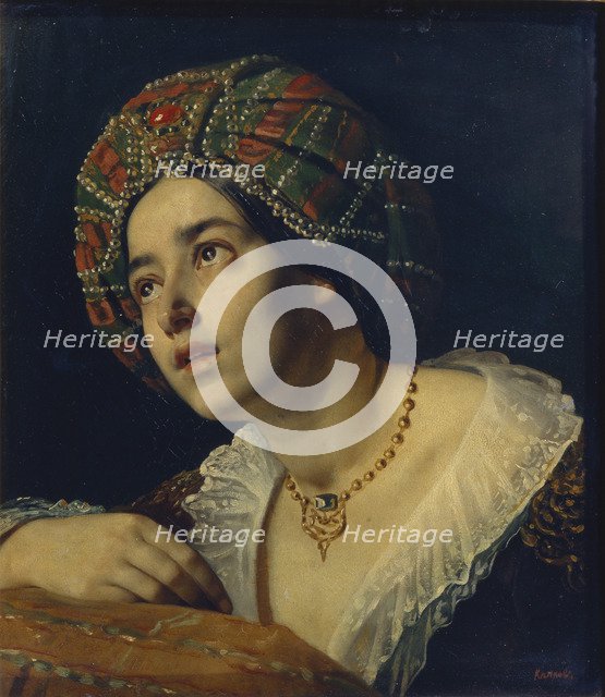 A Turkish woman. Artist: Kapkov, Yakov Fyodorovich (1816-1854)