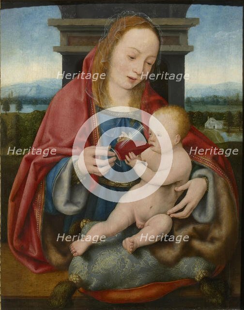 The Virgin with the Infant Christ Drinking Wine, c. 1520. Creator: Cleve, Joos van (ca. 1485-1540).