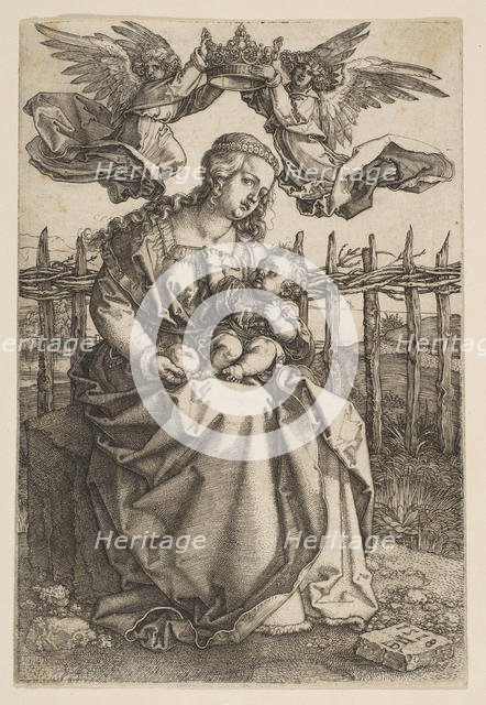Virgin and Child Crowned by Two Angels, 1518. Creator: Albrecht Durer.