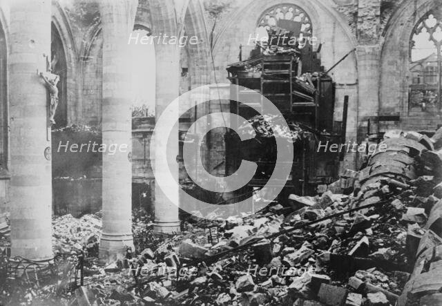 Organ in cathedral at Peronne, between c1915 and 1918. Creator: Bain News Service.