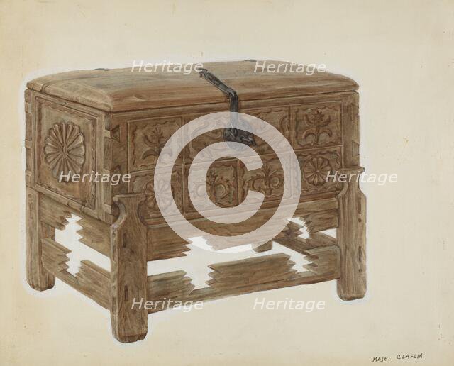 Casa en Mesita or Chest on Stand, c. 1939. Creator: Majel G. Claflin.