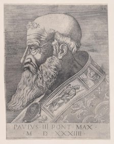 Pope Paul III, Bareheaded, dated 1534. Creator: Agostino Veneziano.