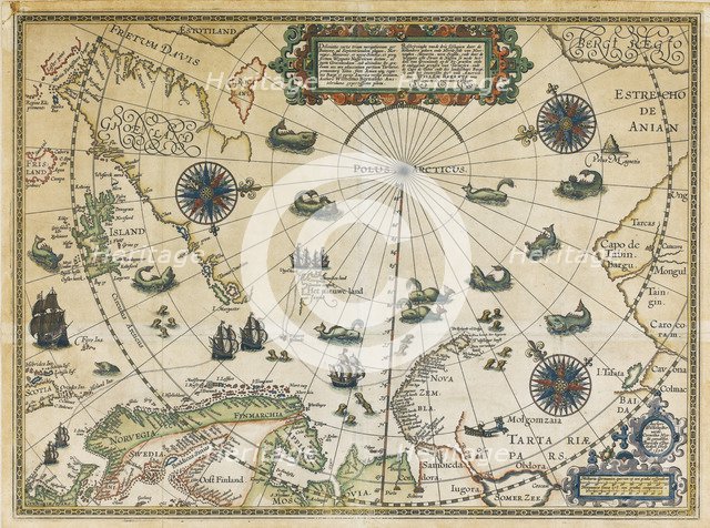 Map of Willem Barentsz Third Voyage, 1598. Artist: Claesz, Cornelis (ca. 1551-1609)