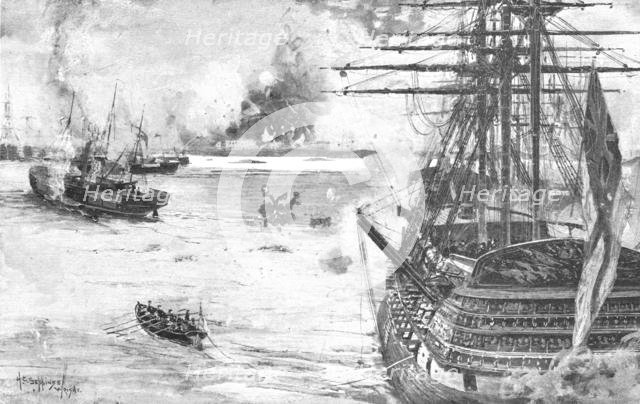 'The Crimean War: The Bombardment of Odessa by the British Fleet, April 21, 1854', (1901).  Creator: Stuff.