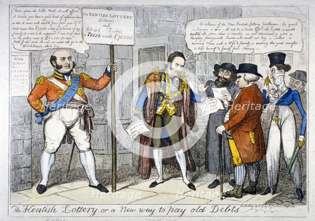 'The Kentish lottery - or a new way to pay old debts', 1819. Artist: Anon