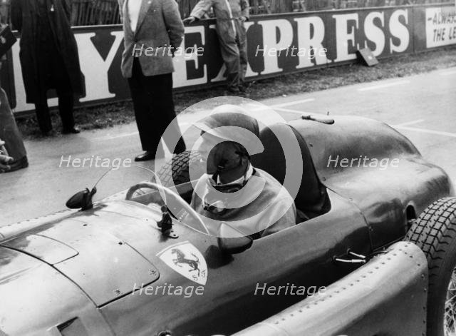Peter Collins in Lancia - Ferrari, 1956 British Grand Prix. Creator: Unknown.