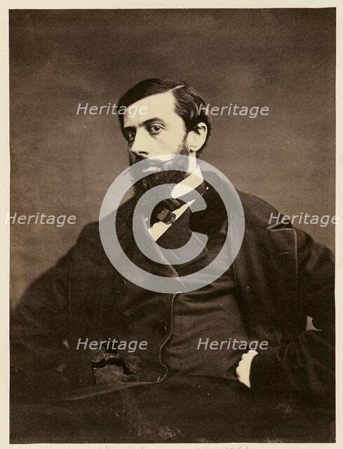 Portrait of Charles-Théodule Devéria, 1861. Creator: Charles Marville.