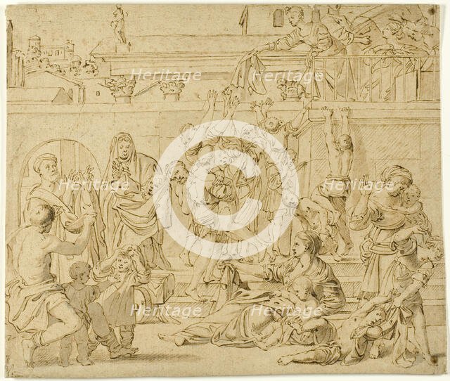 Saint Cecilia Distributing Alms to the Poor, after 1615. Creator: Domenichino.