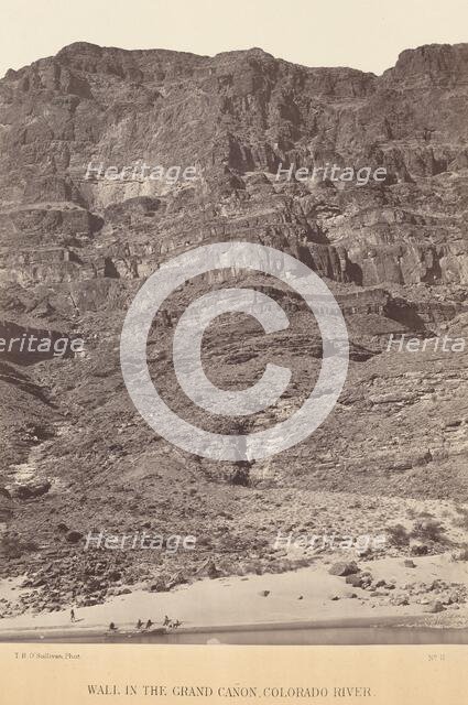 Wall in the Grand Canyon, Colorado River, 1871. Creator: Tim O'Sullivan.