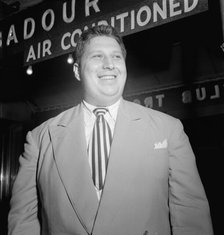 Portrait of Tiny Kahn, Club Troubadour(?), New York, N.Y., ca. Sept. 1947. Creator: William Paul Gottlieb.