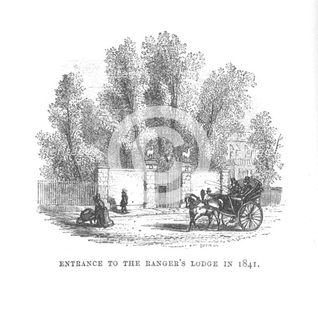 'Entrance to the Ranger's Lodge in 1841', c1870. Artist: Unknown.