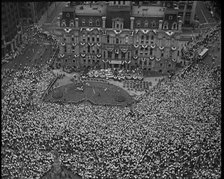 High Angle Shot of a Crowd at the Town Square As the Election Campaign Starts, 1932. Creator: British Pathe Ltd.