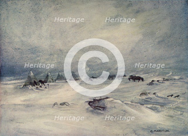 'A Blizzard on the Barrier', c1908, (1909).  Artist: George Marston.