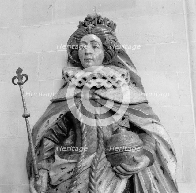 Queen Elizabeth I statue, St Mary Redcliffe Church, Bristol, 1945. Artist: Eric de Maré