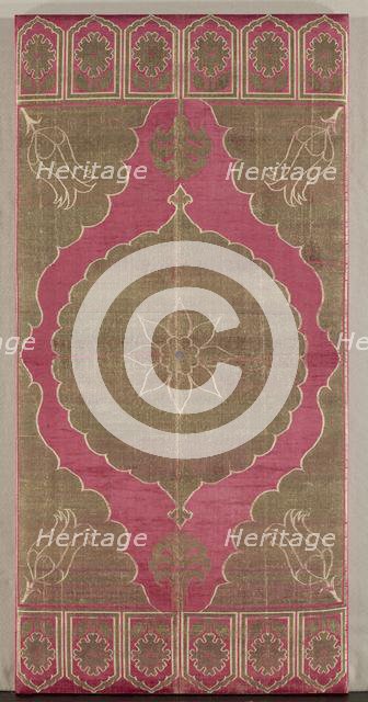 Lampas silk cushion cover, early 1600s. Creator: Unknown.