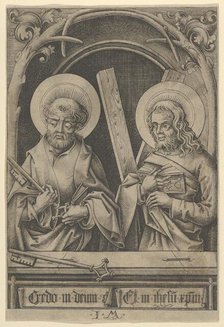 St. Peter and St. Andrew, from The Apostles. Creator: Israhel van Meckenem.