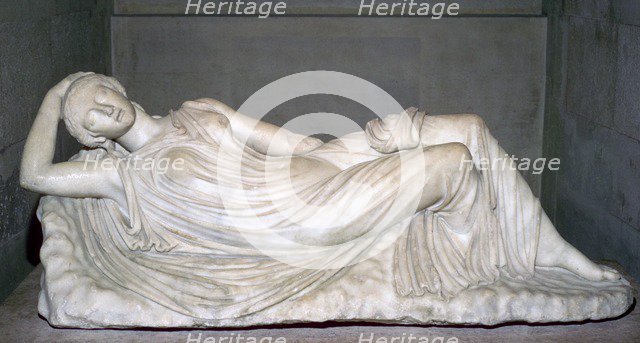 Statue of a sleeping girl. Artist: Unknown