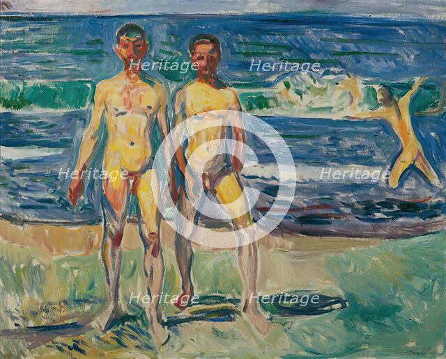 Men by the sea, 1908. Creator: Edvard Munch.
