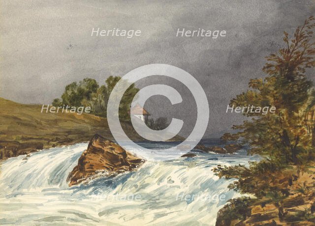[River Scene with House], 1843-1845. Creator: Samuel H. Owen.
