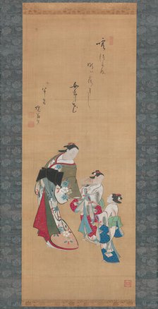 Courtesan and Two Attendants, 1700/10. Creator: Torii Kiyonobu I.