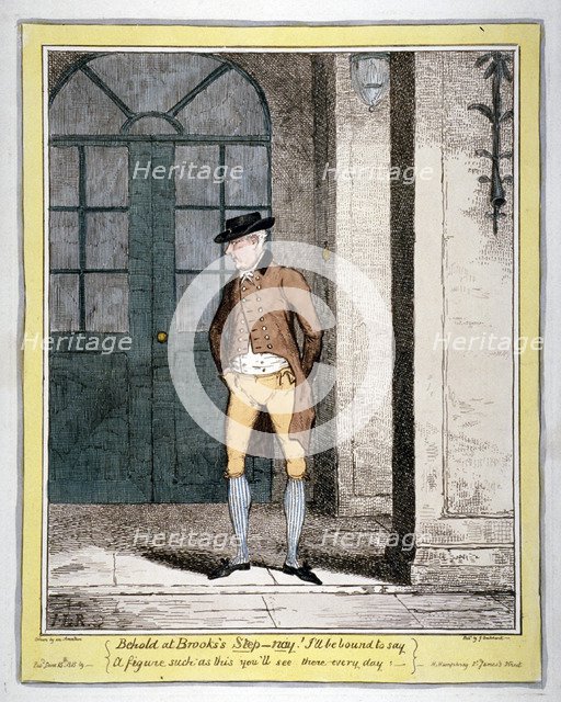A man outside Brooks's Club, London, 1815. Artist: George Cruikshank