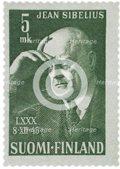 Jean Sibelius (postage stamp), 1945. Artist: Anonymous  